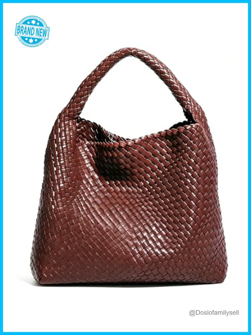 Handwoven Vegan Leather Tote Bag - Large Capacity Hobo Shoulder Bag